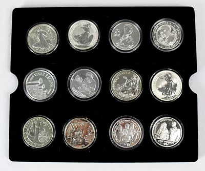 Lot 1007 - Twelve silver proof commemorative coins, all...