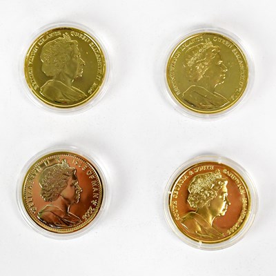 Lot 961 - A cased set of silver proof and gold-plated...