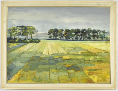 Lot 611 - M. WYNNE (British); oil on board, fields with...