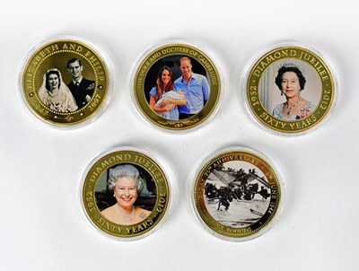 Lot 989 - Five large commemorative coins, comprising...