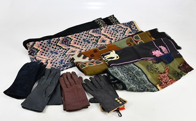 Lot 724 - Six vintage scarves including a Liberty silk...