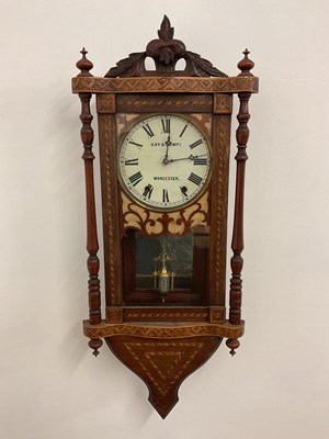 Lot 486 - KAY & COMPANY OF WORCESTER; a marquetry drop...
