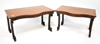 Lot 49 - A pair of Victorian mahogany side tables...