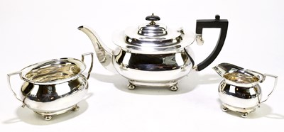 Lot 2037 - A George V and later matched three piece tea...