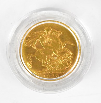 Lot 923 - A Victorian full sovereign, 1900, encapsulated.