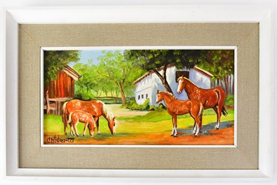 Lot 639 - CHIWERTO (Spanish); oil on board, 'Navidad...