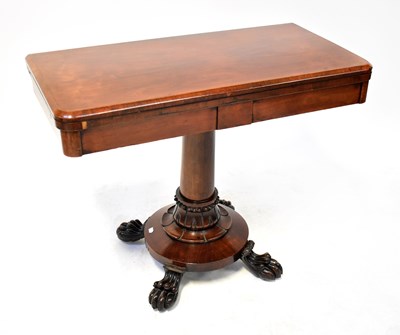 Lot 51 - A Victorian rosewood fold-over card table,...