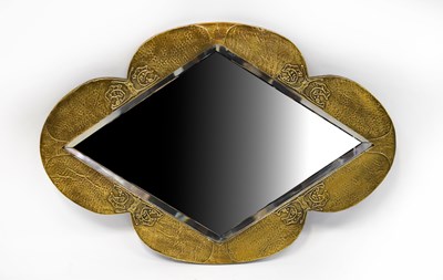 Lot 118 - Three brass framed wall mirrors, comprising a...
