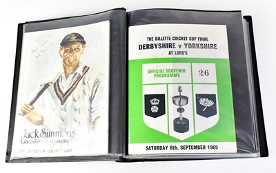Lot 847 - An album containing various Cricket brochures...