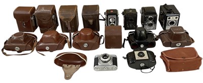 Lot 446 - A quantity of cameras and empty camera cases...