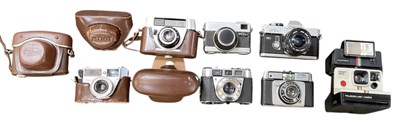 Lot 448 - A quantity of cameras including Ilford, Canon...