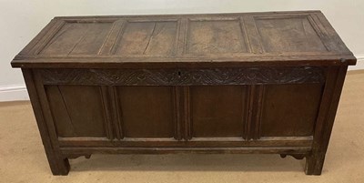 Lot 547 - A large oak coffer, height 66cm, width141cm,...