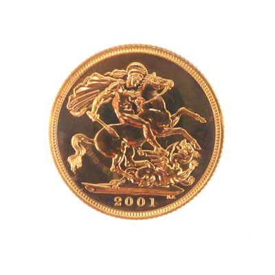 Lot 940 - An Elizabeth II 2001 sovereign, George &...