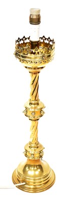 Lot 140 - An early 20th century large brass Gothic-style...