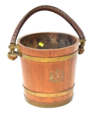 Lot 333 - A 19th century coopered wood and brass-bound...