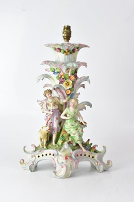 Lot 132 - A 19th century painted parian porcelain table...