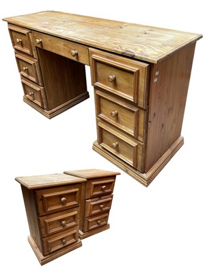 Lot 2042 - A modern pine dressing table, with seven...
