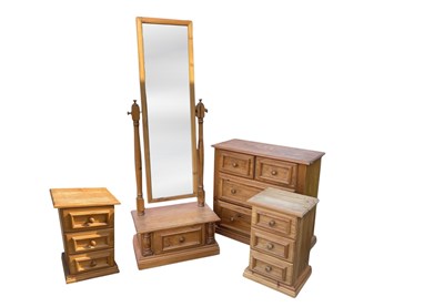 Lot 2056 - A modern pine four piece bedroom suite...