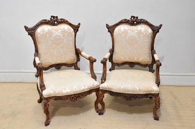 Lot 2079 - A pair of reproduction French style ornate...