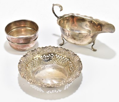 Lot 1103 - A George V hallmarked silver sauce boat