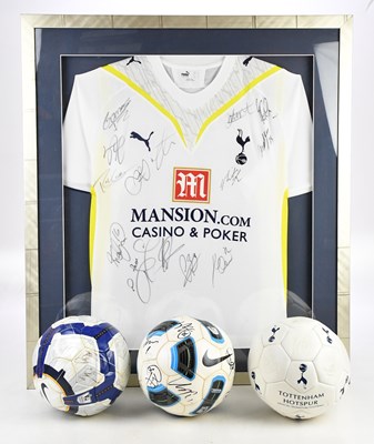Lot 2471 - TOTTENHAM HOTSPUR; an autographed shirt,...