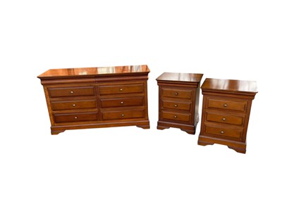 Lot 2087 - A modern three piece bedroom suite comprising...