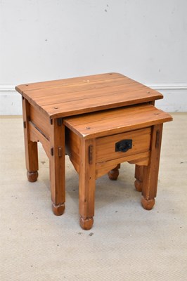 Lot 2115 - A modern Chinese nest of two graduated pine...
