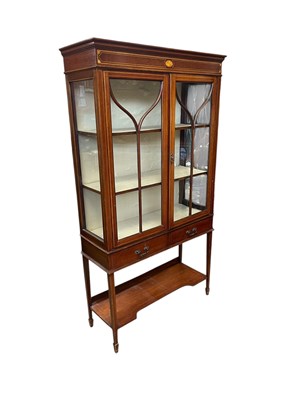 Lot 2149 - An Edwardian inlaid mahogany display cabinet,...