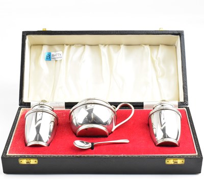Lot 904 - An Elizabeth II hallmarked silver cruet,...