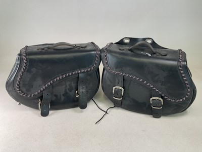 Lot 134 - HELD; a pair of black leather motorcycle...