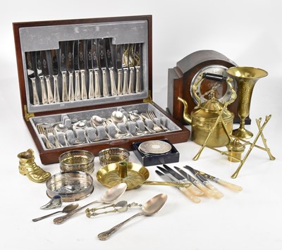 Lot 2407 - A collection of assorted metalware including...