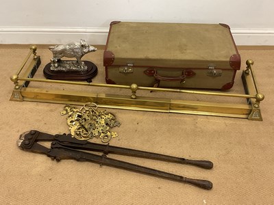 Lot 188 - A brass extending fire fender, Porter's 'New...
