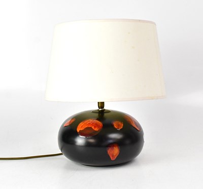 Lot 143 - POOLE; a squat 'Galaxy' lamp with black ground...