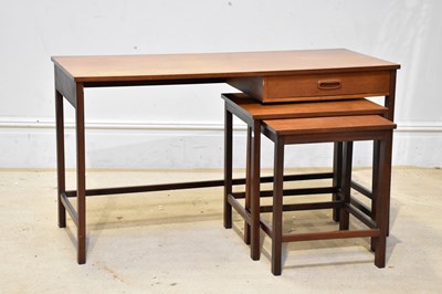 Lot 2026 - A mid century teak desk and two occasional...
