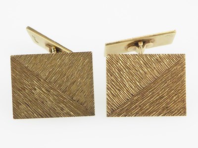 Lot 1201 - A vintage pair of 9ct gold cufflinks with...