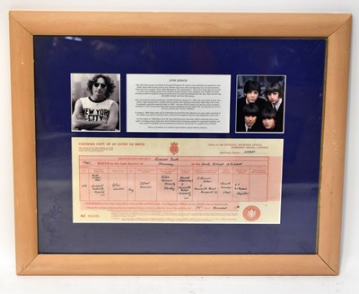 Lot 391 - THE BEATLES; two modern framed montages, one...