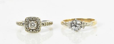 Lot 140 - A 9ct white gold diamond cluster ring, the...