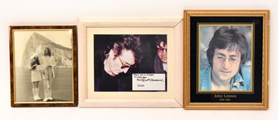 Lot 400 - JOHN LENNON; three framed photographic prints...