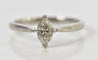 Lot 96 - A platinum diamond solitaire ring, the...