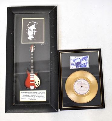 Lot 390 - THE BEATLES; two reproduction framed displays,...