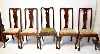 Lot 24 - Four various Georgian oak splat-back dining...