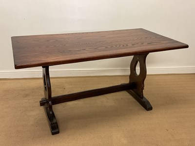 Lot 763 - An oak dining table, height 75cm, width 152cm,...