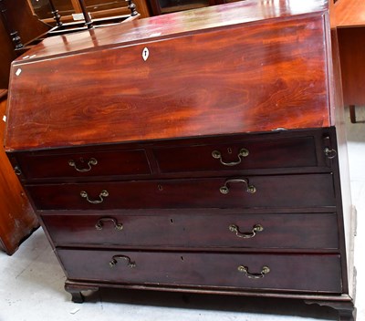 Lot 88 - A George III mahogany bureau with bone...