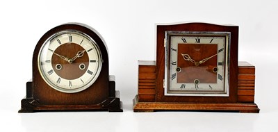 Lot 156 - SMITHS LTD; a 1930s mahogany cased Art Deco...