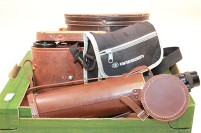 Lot 123 - CANON; a pair of 7x50 leather cased binoculars,...