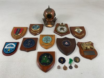 Lot 15 - A group of maritime related plaques on shields,...
