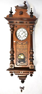 Lot 185 - A mahogany cased Vienna regulator wall clock,...