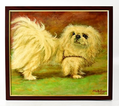 Lot 654 - JOHN M. STAMPE; oil on board, study of a...