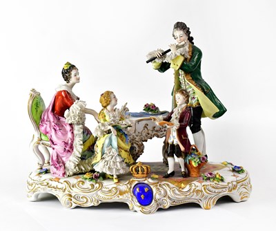 Lot 215 - A 20th century German porcelain figure group...
