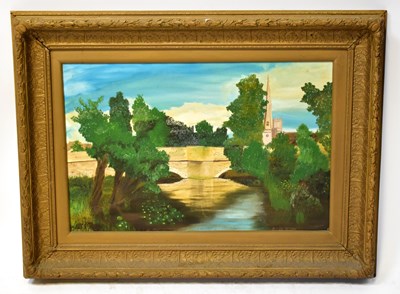 Lot 659 - W. ABBOTT (20th century); oil on canvas, river...
